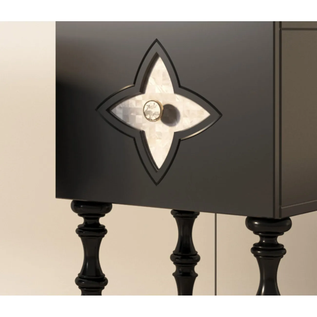 Прикроватная тумбочка из цельного дерева с четырьмя листами клевера BLD 35624-29 Прикроватная тумбочка из цельного дерева с четырьмя листами клевера BLD 35624-29