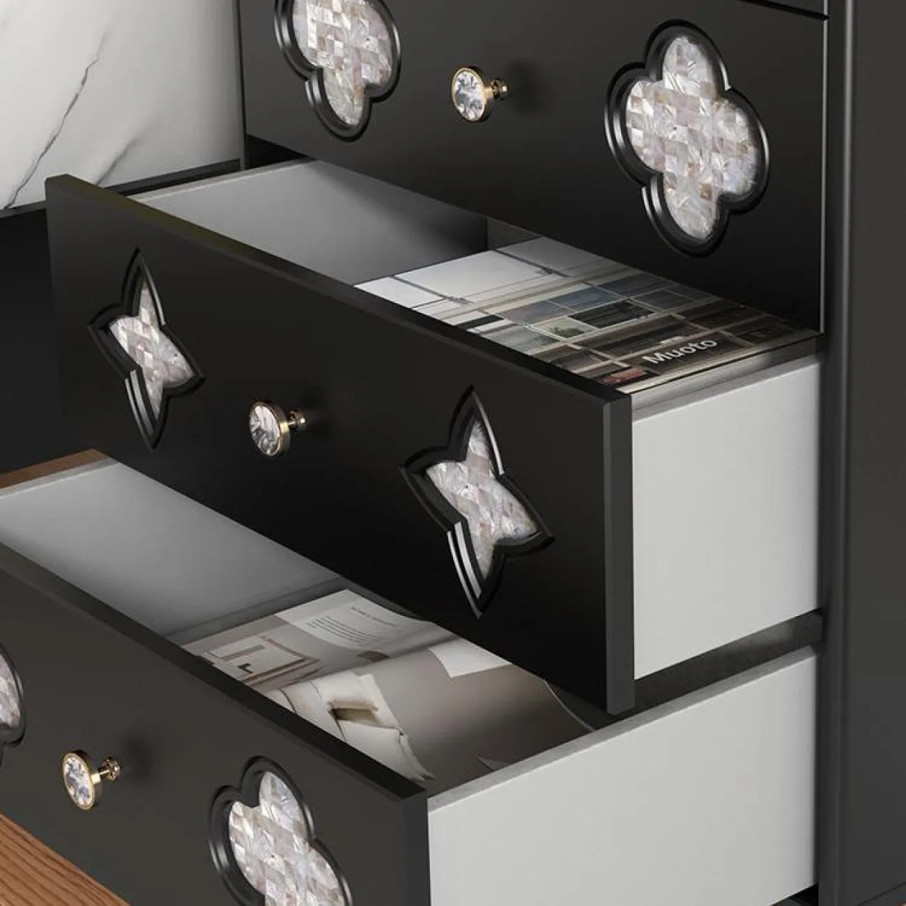 Французский ретро шкаф для хранения из цельного дерева BLD 35626-29