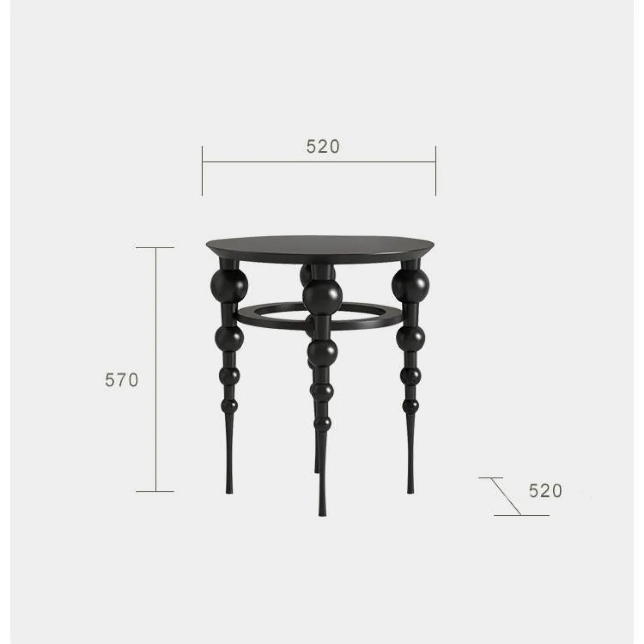 Средневековый журнальный столик из массива дерева BLD 35627-29