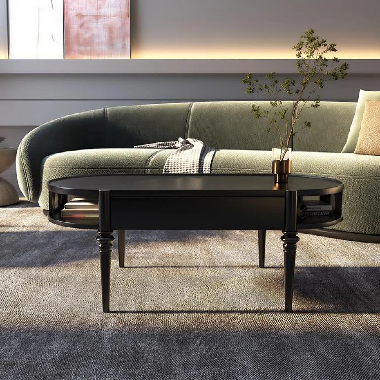 Римский ретро журнальный столик из цельного дерева BLD 35628-29