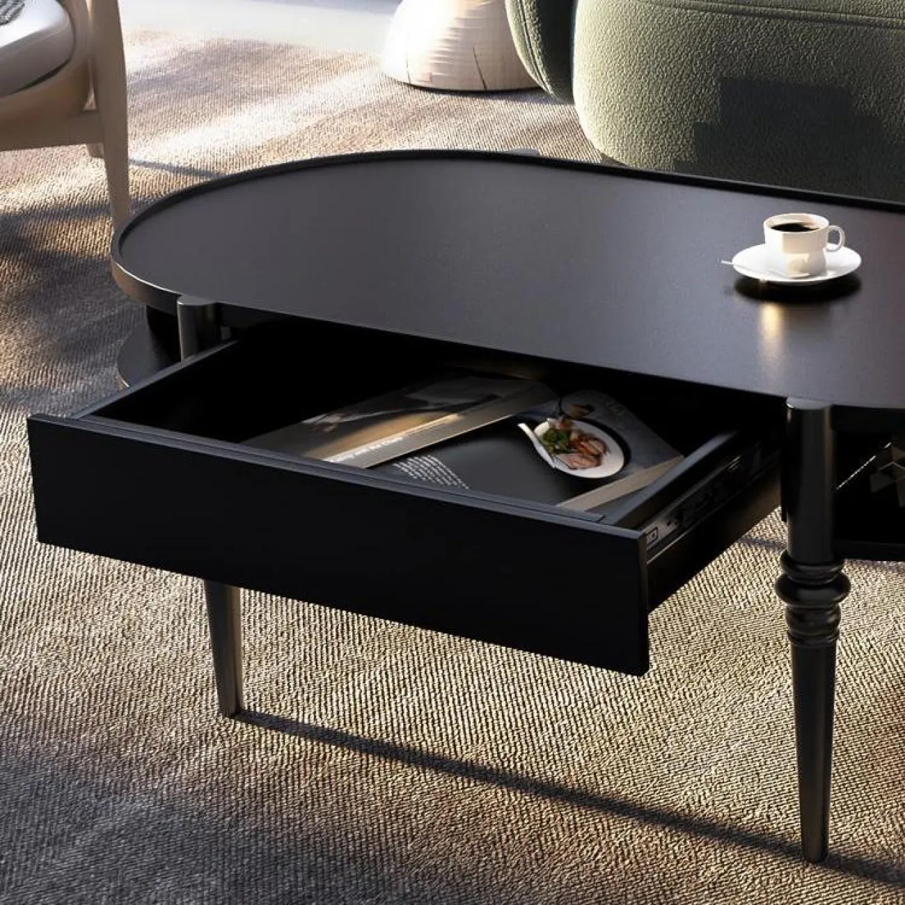 Римский ретро журнальный столик из цельного дерева BLD 35628-29