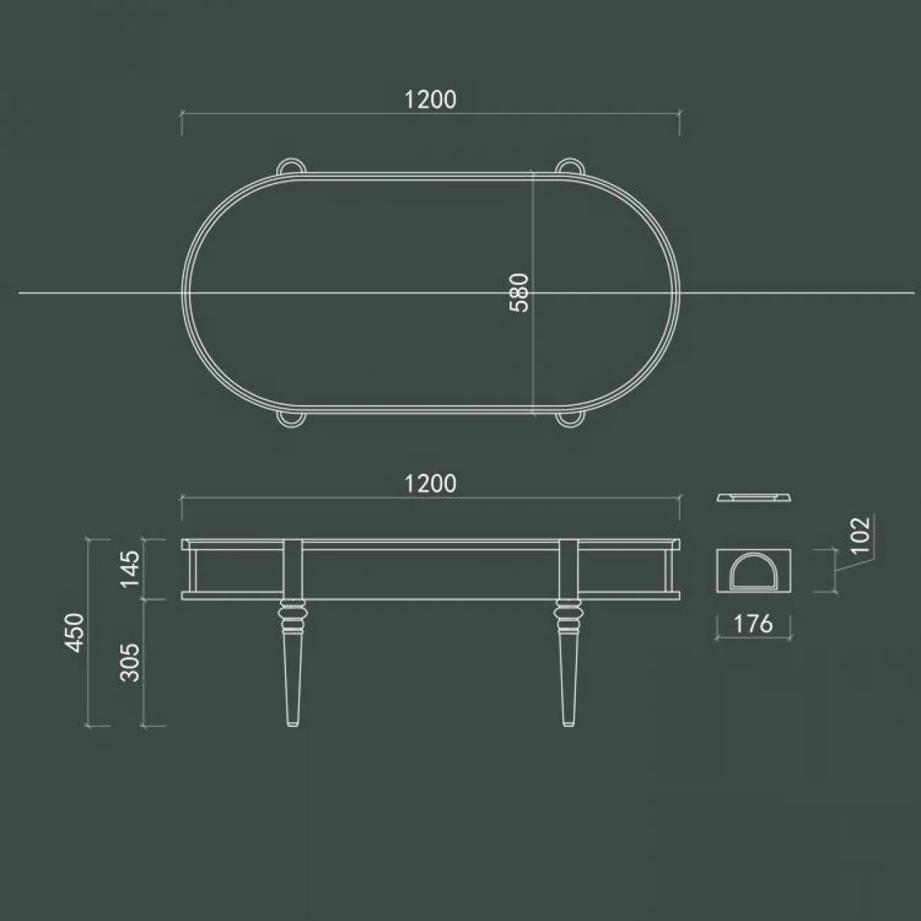 Римский ретро журнальный столик из цельного дерева BLD 35628-29