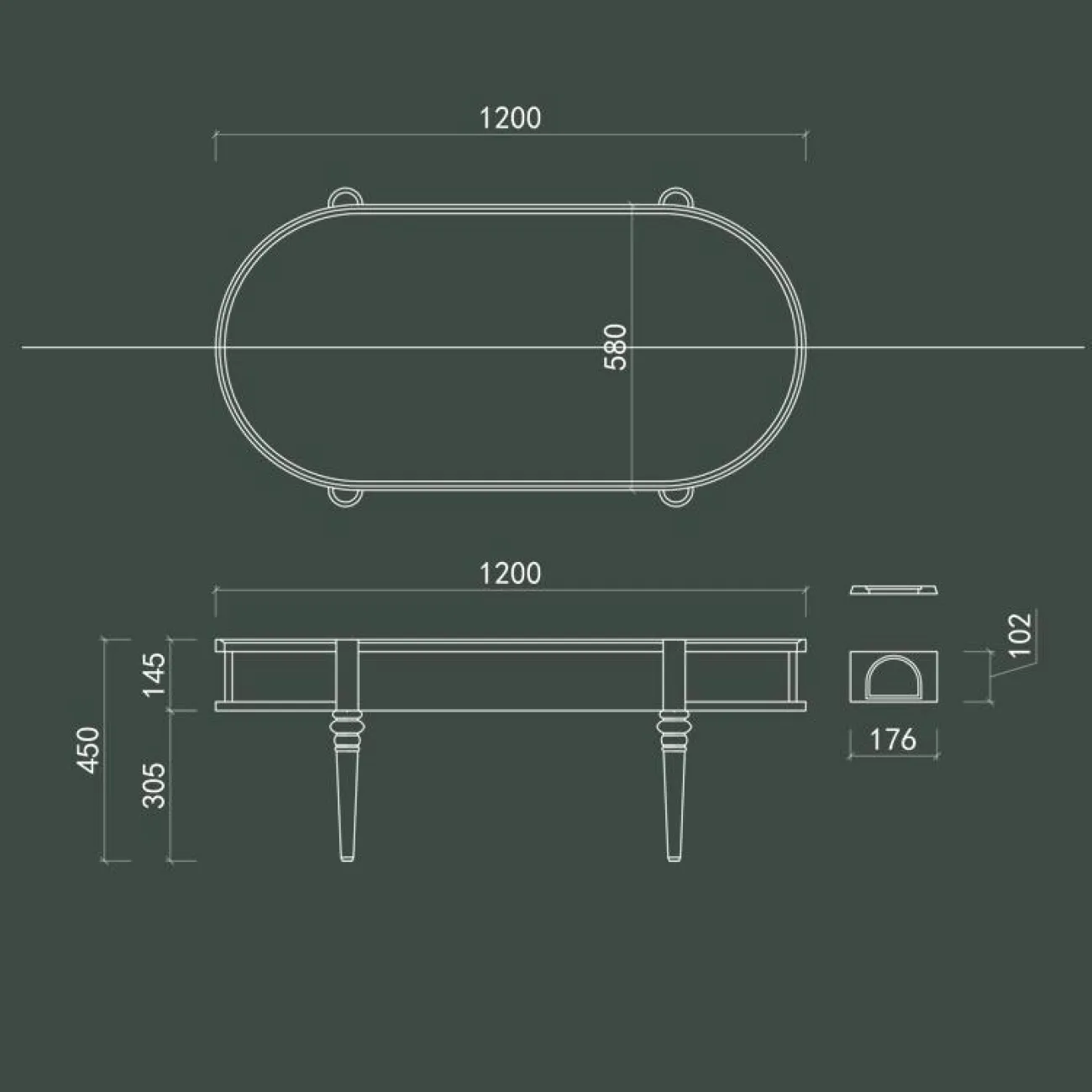 Римский ретро журнальный столик из цельного дерева BLD 35628-29