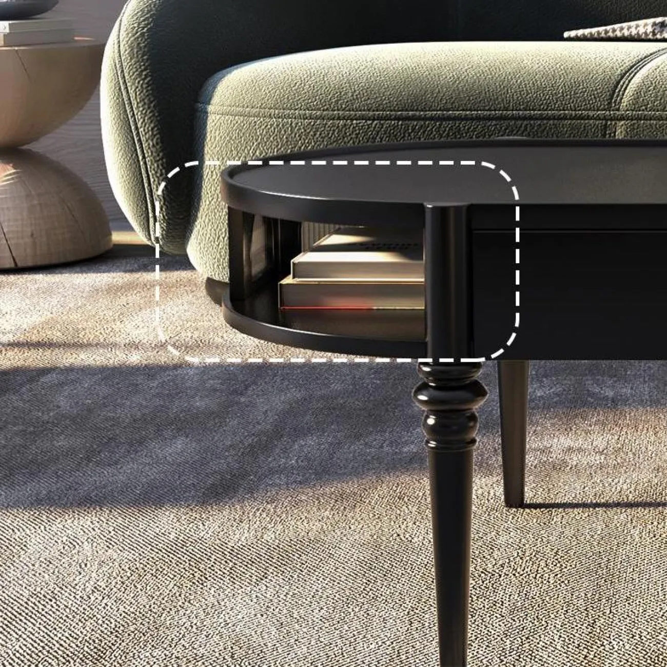 Римский ретро журнальный столик из цельного дерева BLD 35628-29