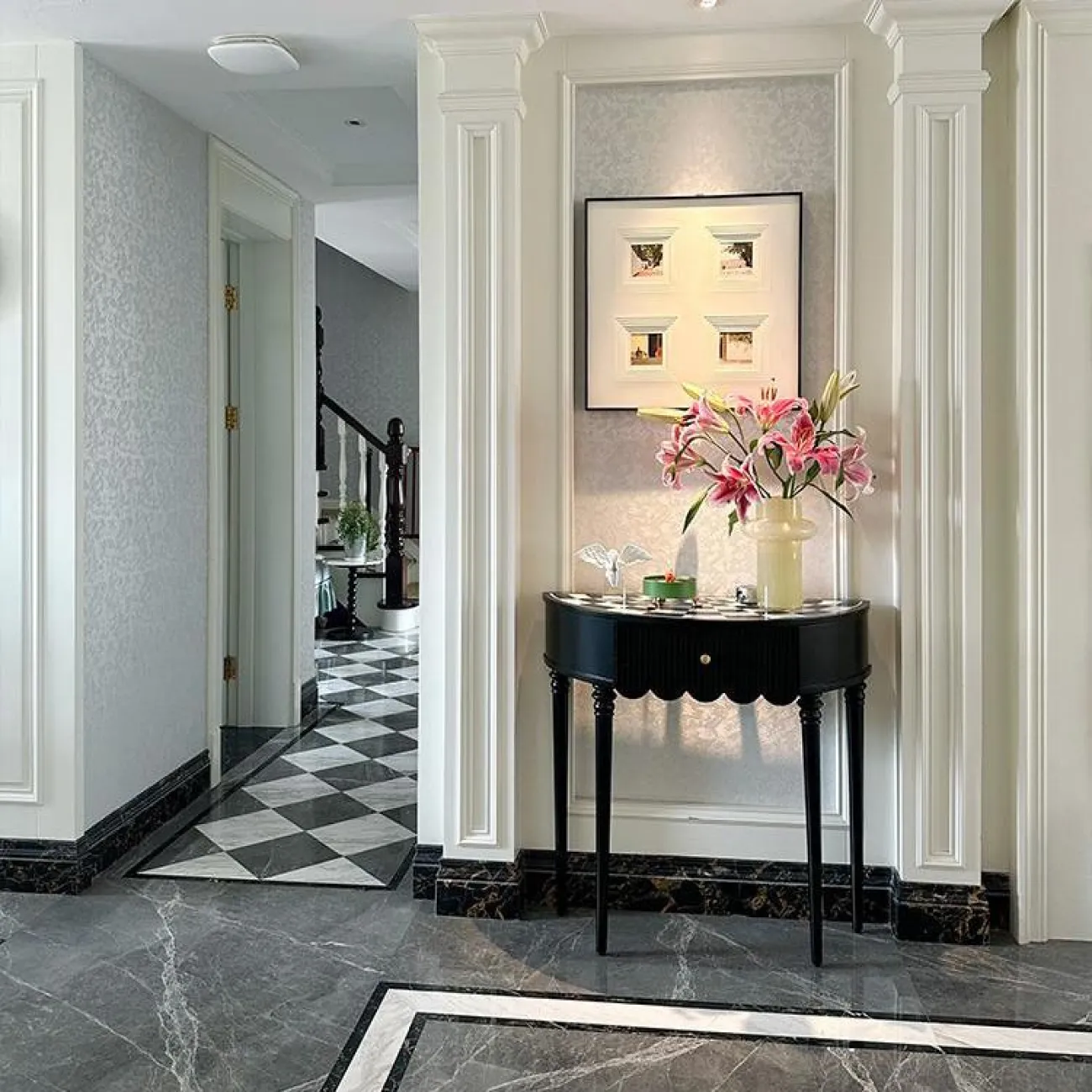 Ретро консольный столик из цельного дерева BLD 35629-29