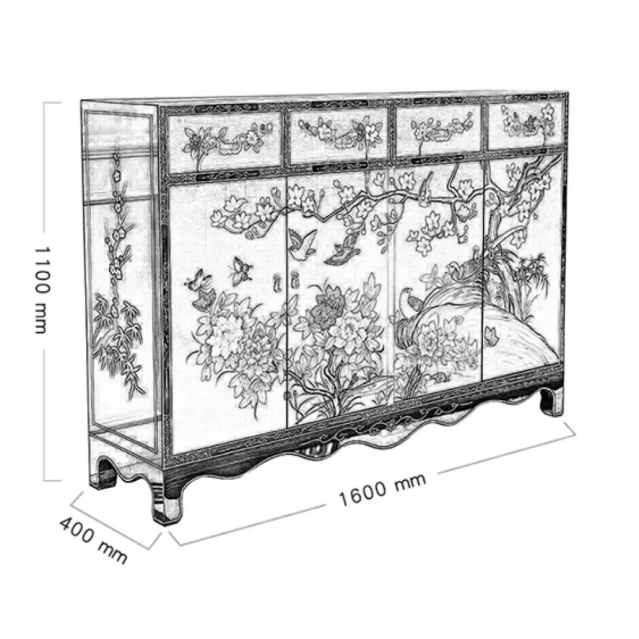 Роскошный сервант в китайском стиле Creative Life 35966-29