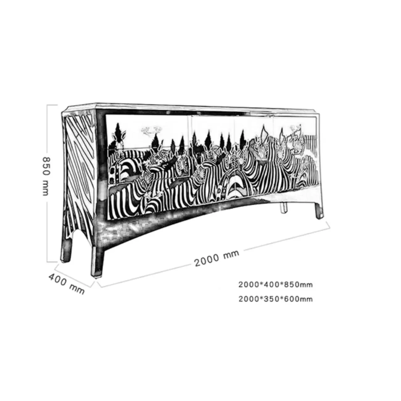 Роскошный расписной ТВ шкаф Creative Life 35971-29