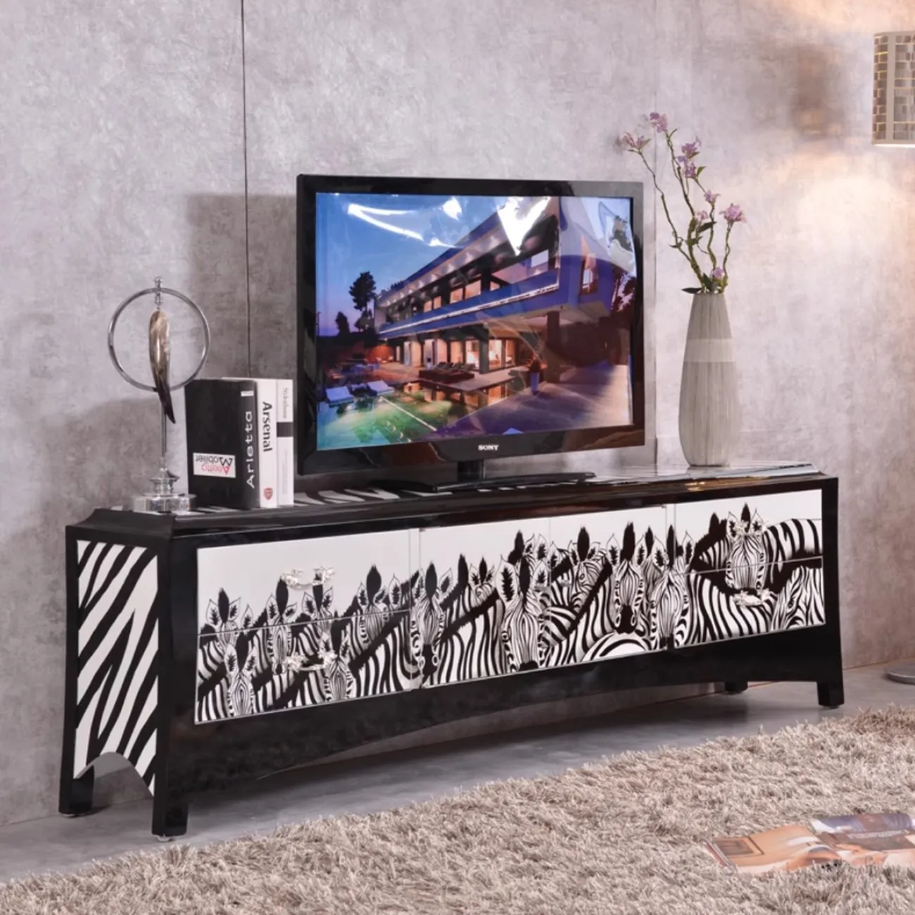 Роскошный расписной ТВ шкаф Creative Life 35971-29