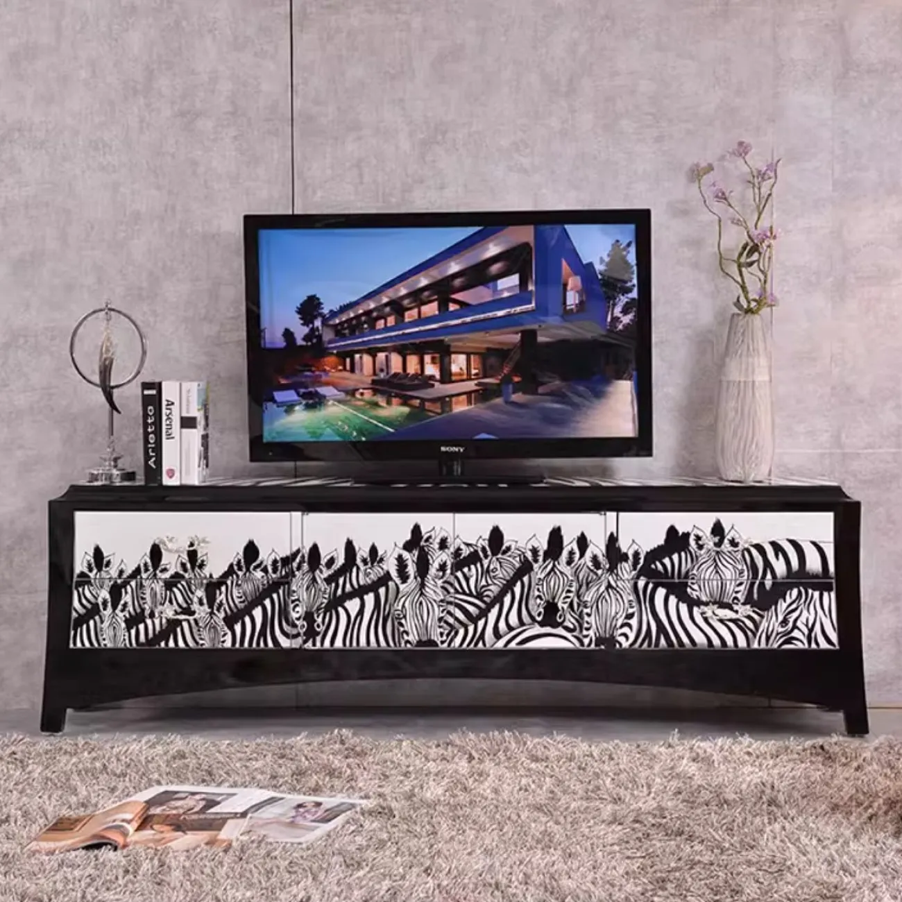 Роскошный расписной ТВ шкаф Creative Life 35971-29