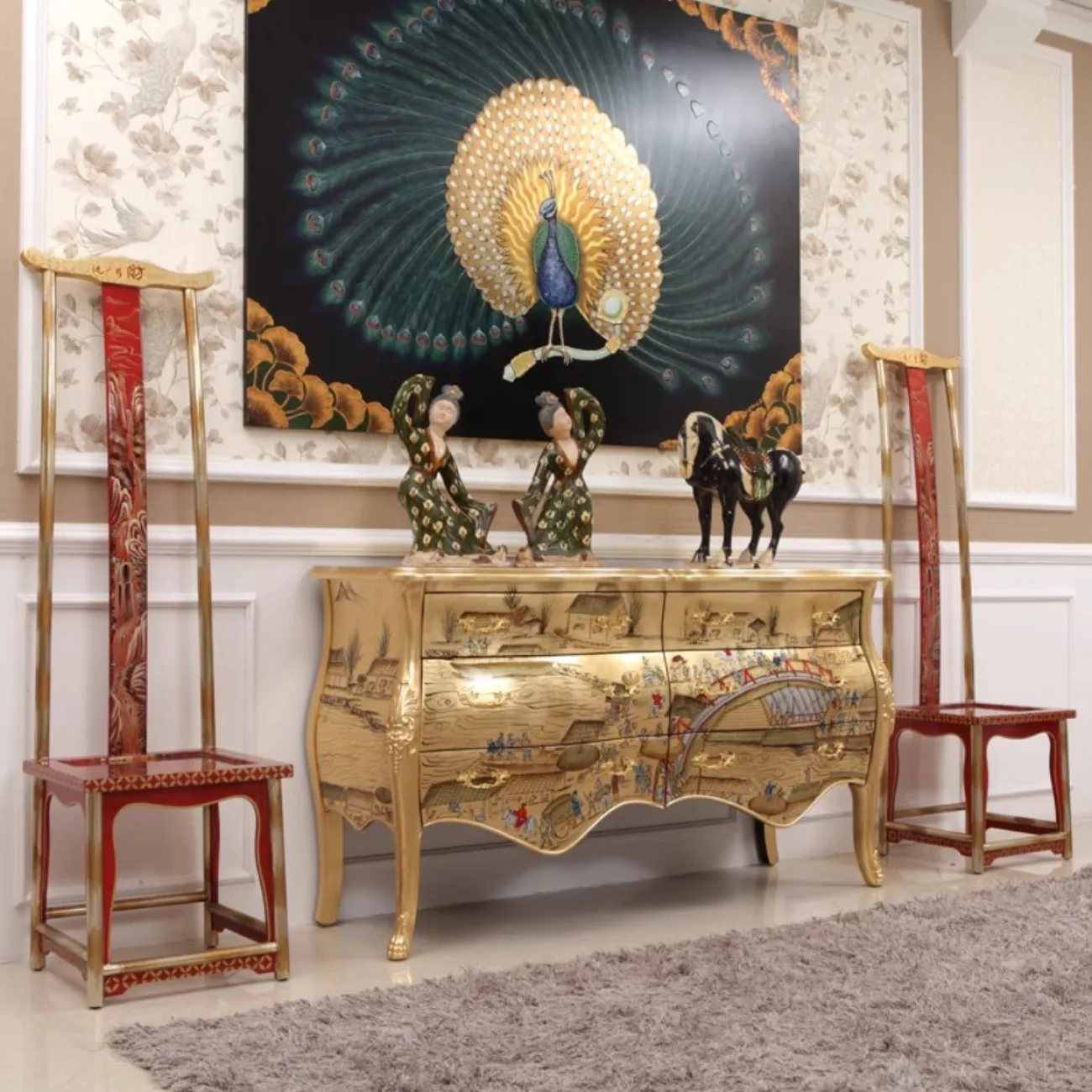 Расписной комод из цельного дерева Creative Life 35975-29