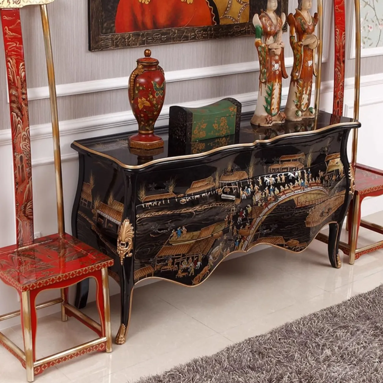 Расписной комод из цельного дерева Creative Life 35975-29