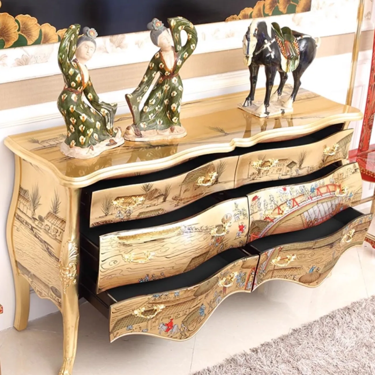 Расписной комод из цельного дерева Creative Life 35975-29