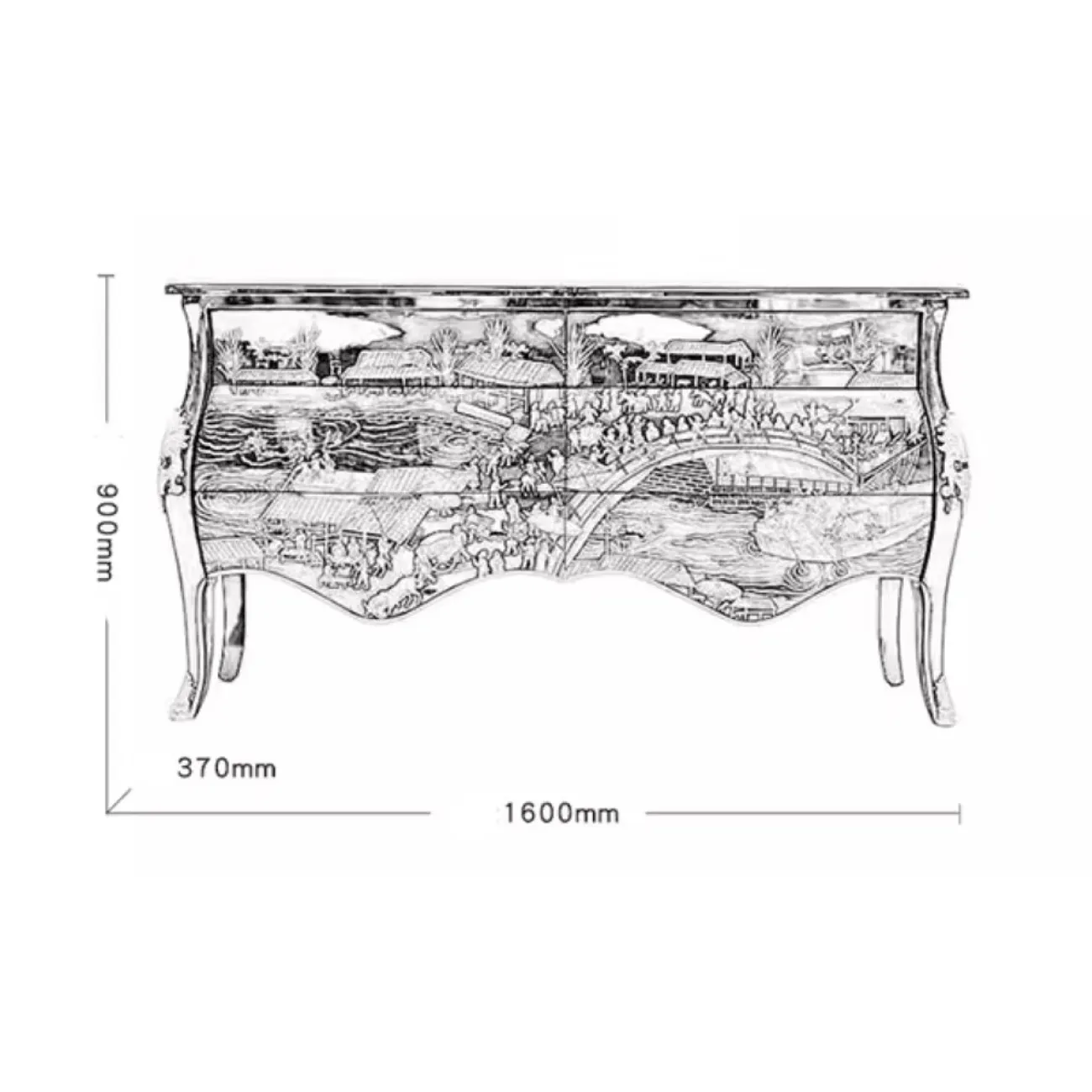 Расписной комод из цельного дерева Creative Life 35975-29