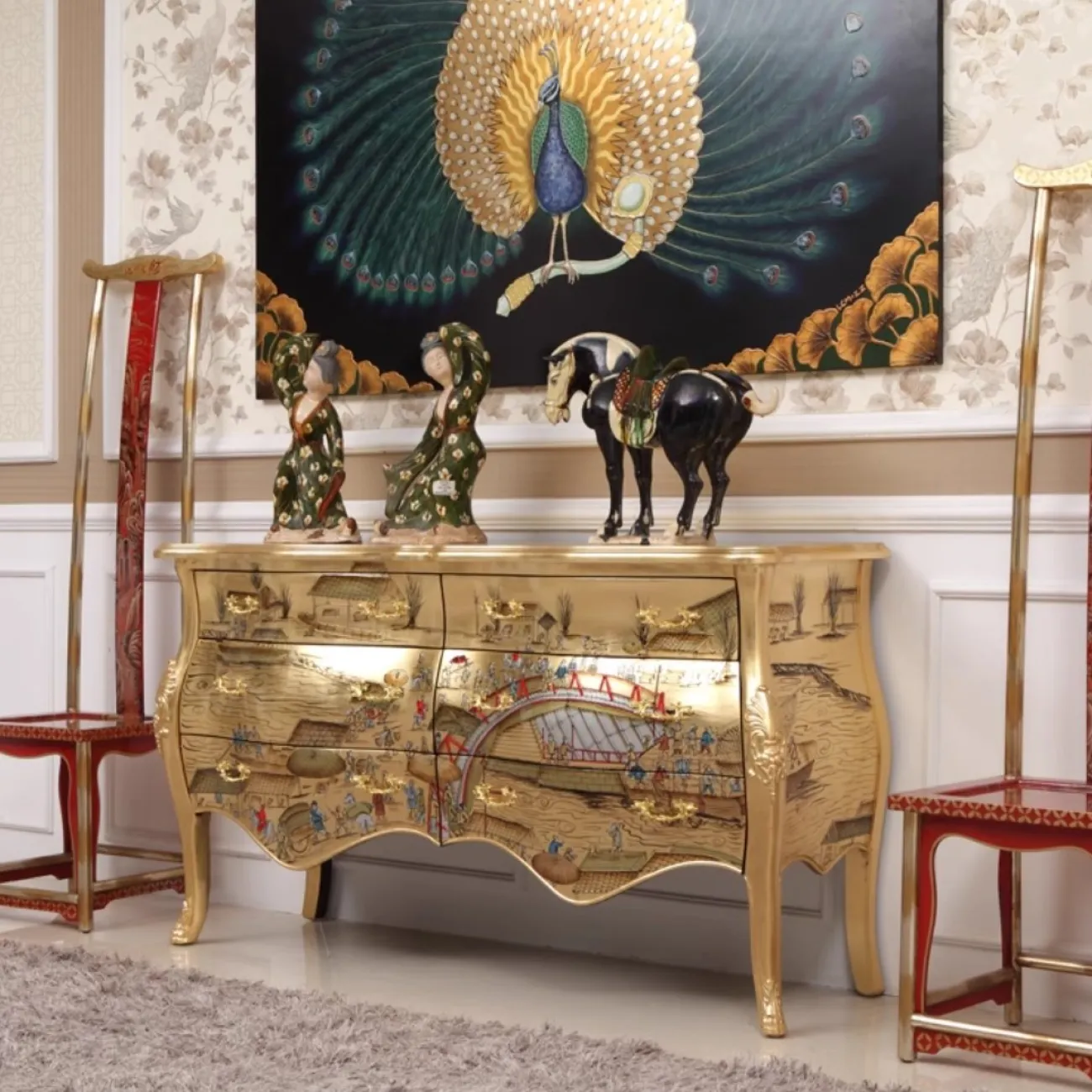 Расписной комод из цельного дерева Creative Life 35975-29