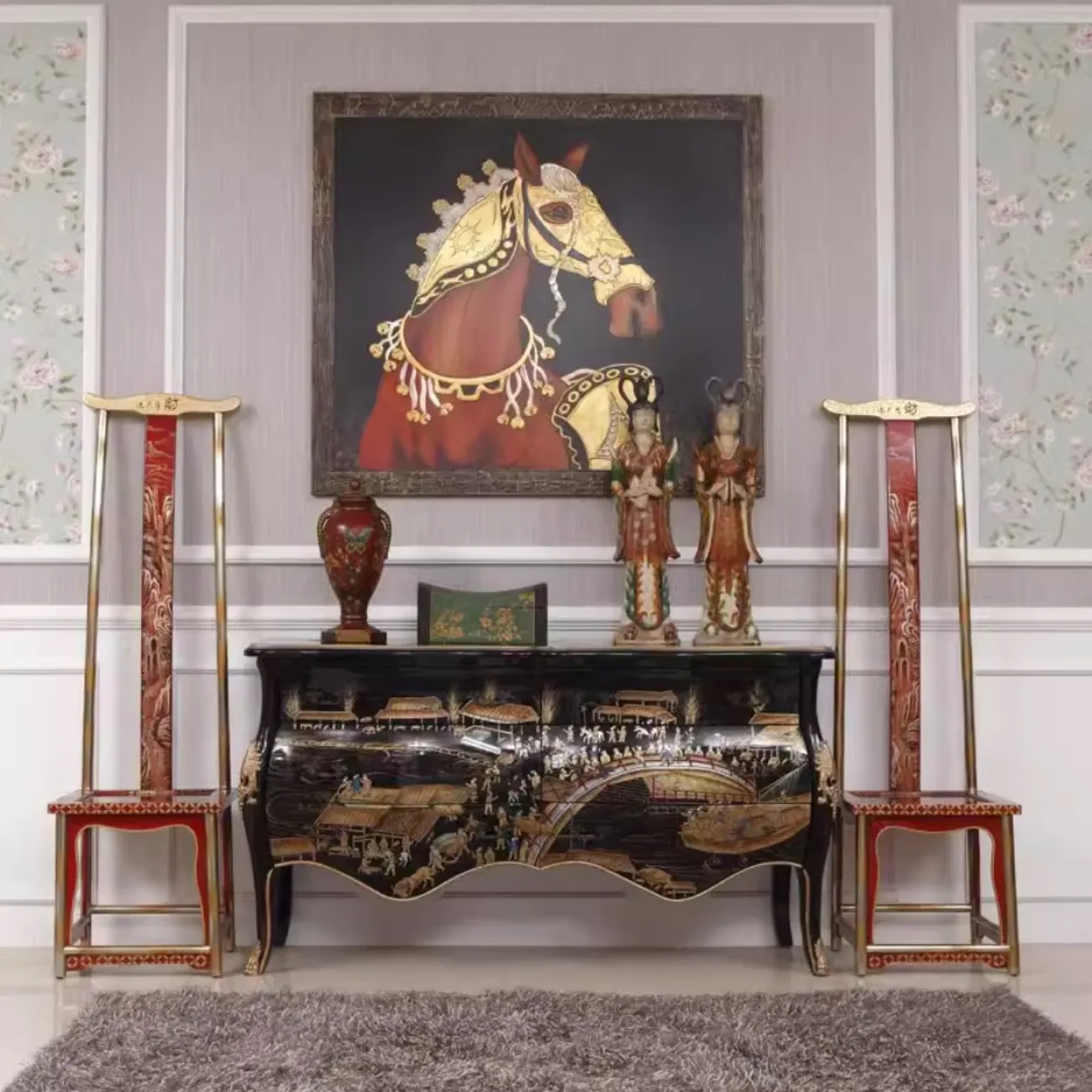 Расписной комод из цельного дерева Creative Life 35975-29