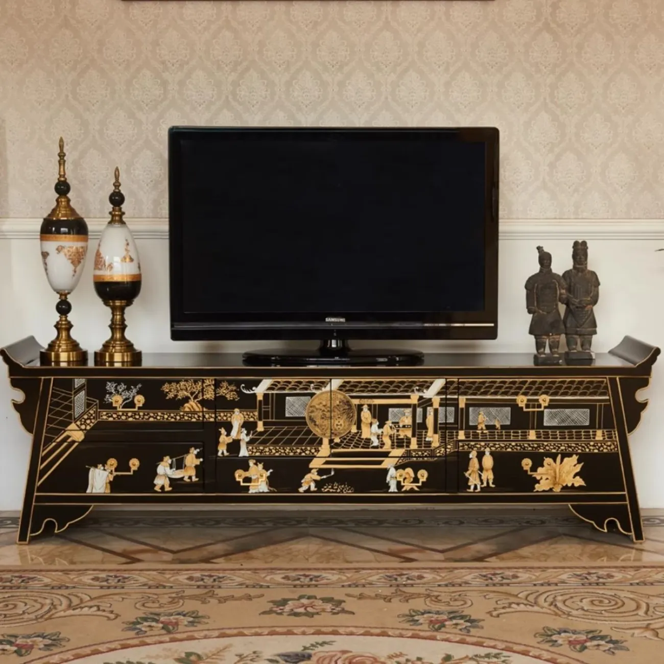 Модный расписной ретро ТВ-шкаф Creative Life 35977-29 Модный расписной ретро ТВ-шкаф Creative Life 35977-29