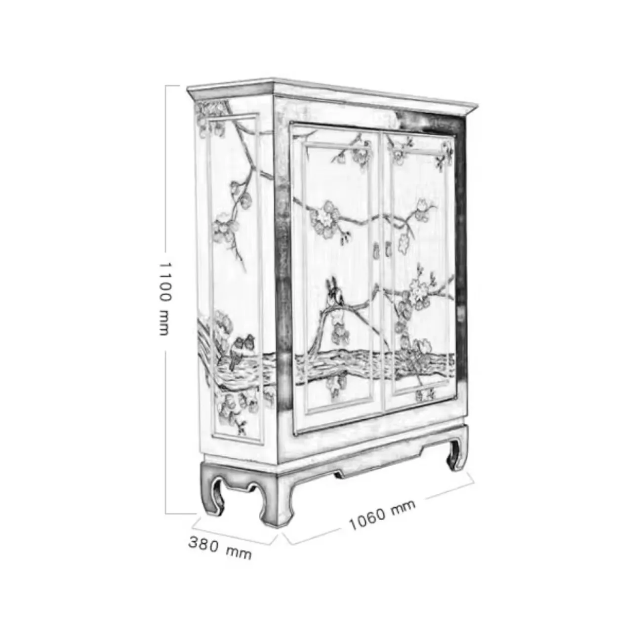 Расписной двухдверный шкаф для хранения Creative Life 35978-29