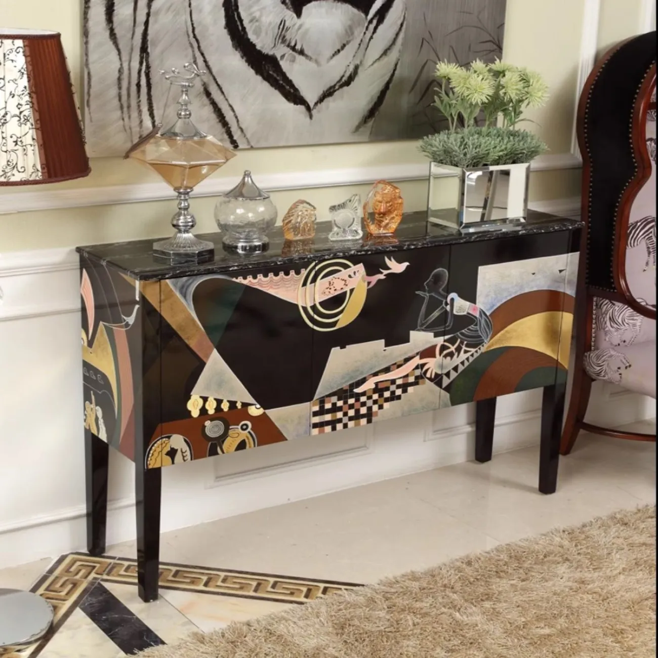 Расписной консольный столик из массива дерева Creative Life 35979-29