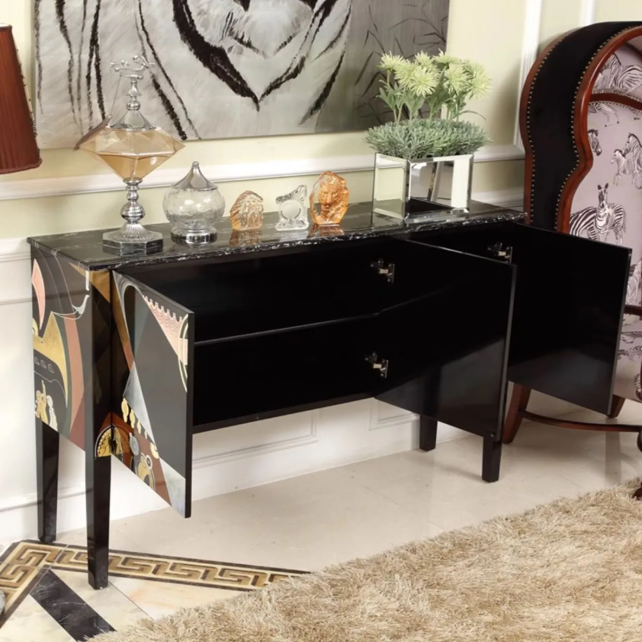 Расписной консольный столик из массива дерева Creative Life 35979-29