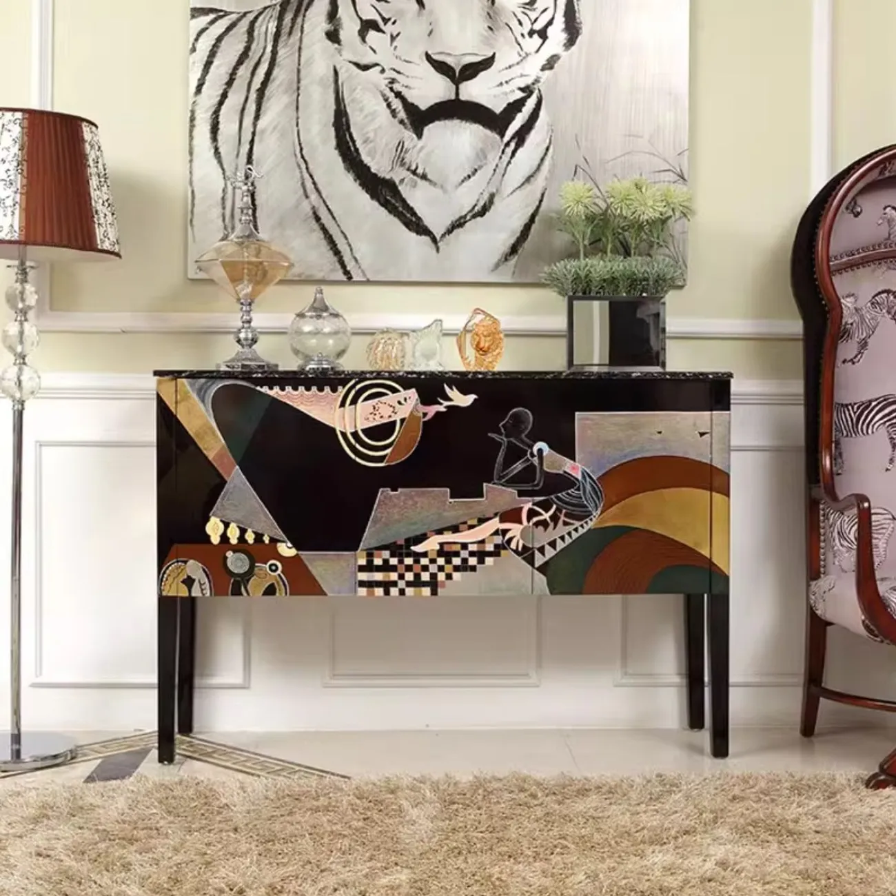 Расписной консольный столик из массива дерева Creative Life 35979-29