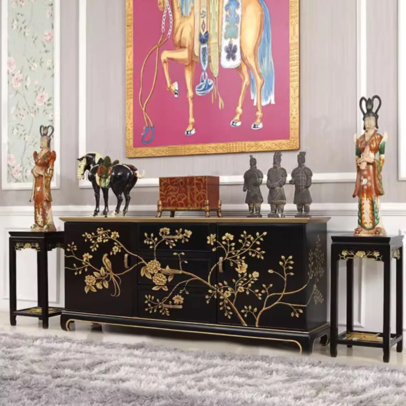 Шкаф-сервант в ретро-стиле из массива дерева Creative Life 35980-29 Шкаф-сервант в ретро-стиле из массива дерева Creative Life 35980-29