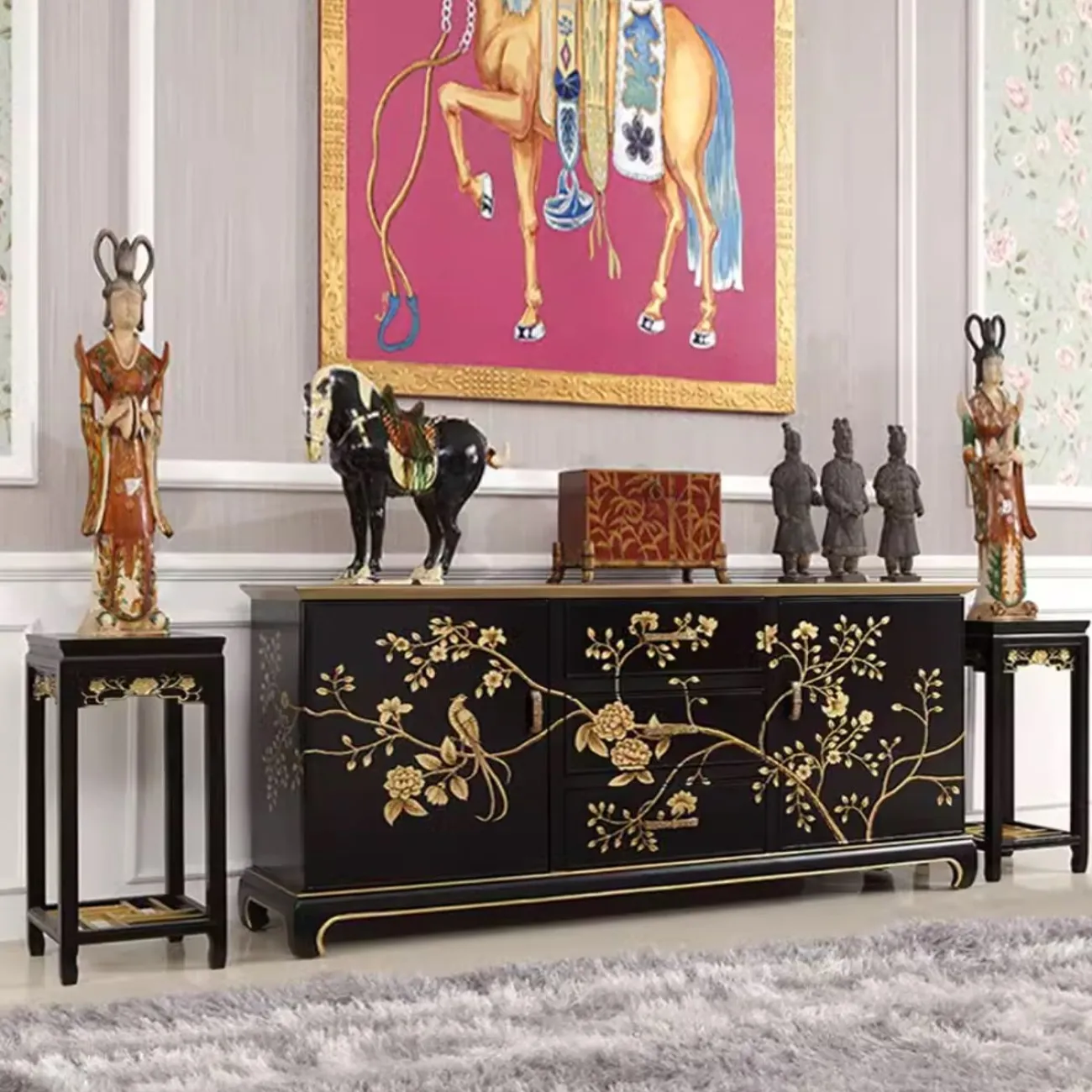 Шкаф-сервант в ретро-стиле из массива дерева Creative Life 35980-29 Шкаф-сервант в ретро-стиле из массива дерева Creative Life 35980-29