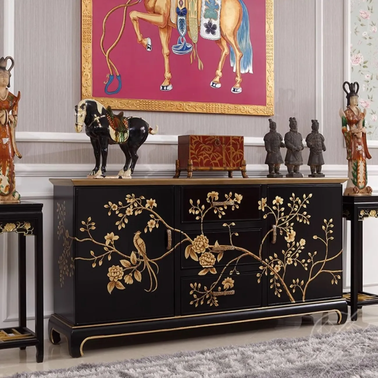 Шкаф-сервант в ретро-стиле из массива дерева Creative Life 35980-29 Шкаф-сервант в ретро-стиле из массива дерева Creative Life 35980-29