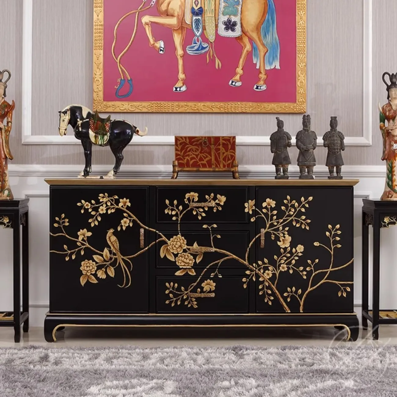 Шкаф-сервант в ретро-стиле из массива дерева Creative Life 35980-29 Шкаф-сервант в ретро-стиле из массива дерева Creative Life 35980-29