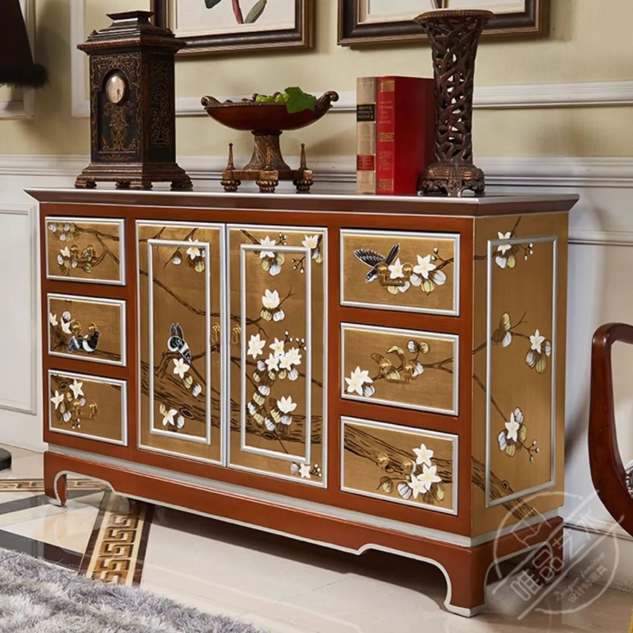 Расписной комод в китайском стиле из массив дерева Creative Life 35981-29 Расписной комод в китайском стиле из массив дерева Creative Life 35981-29