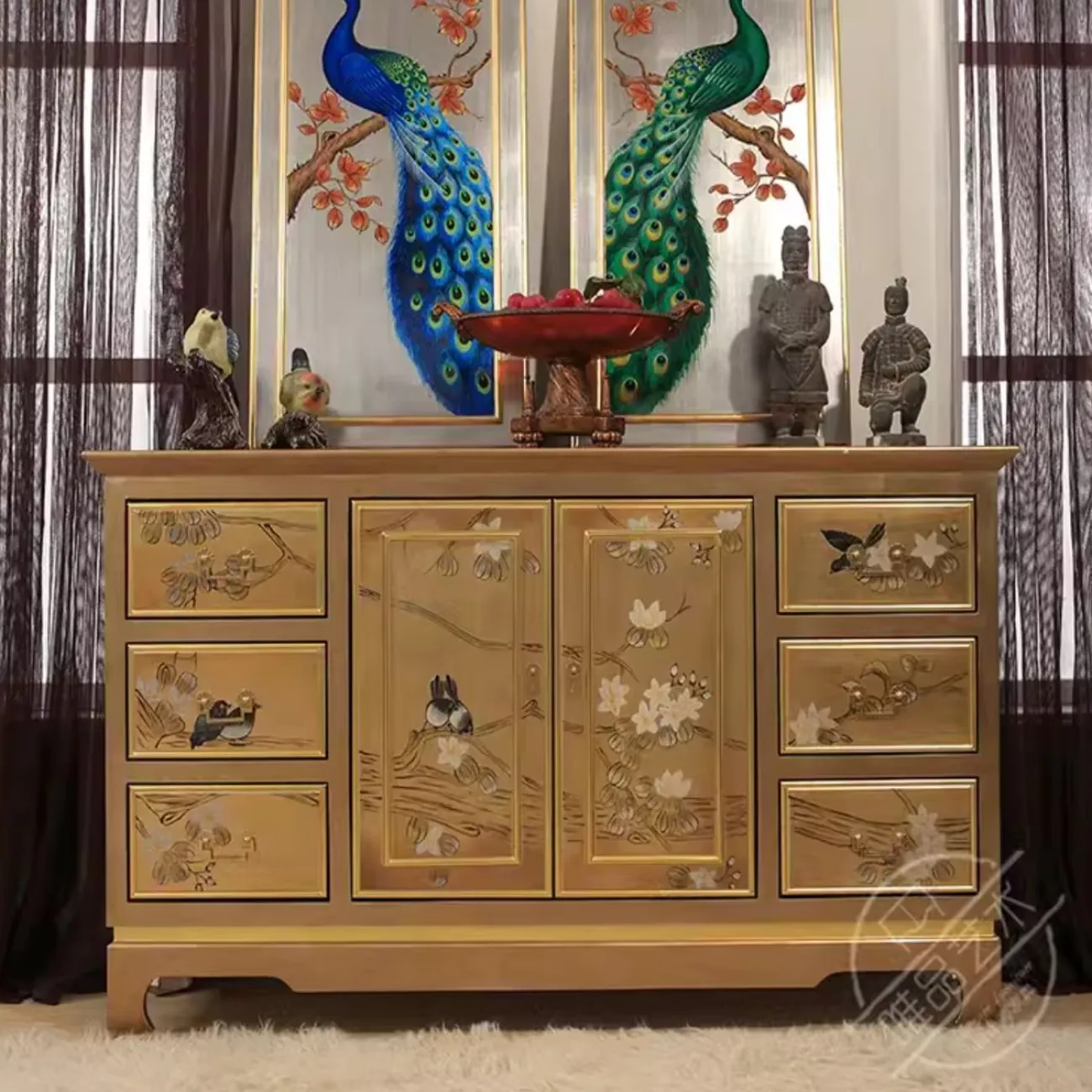 Расписной комод в китайском стиле из массив дерева Creative Life 35981-29 Расписной комод в китайском стиле из массив дерева Creative Life 35981-29