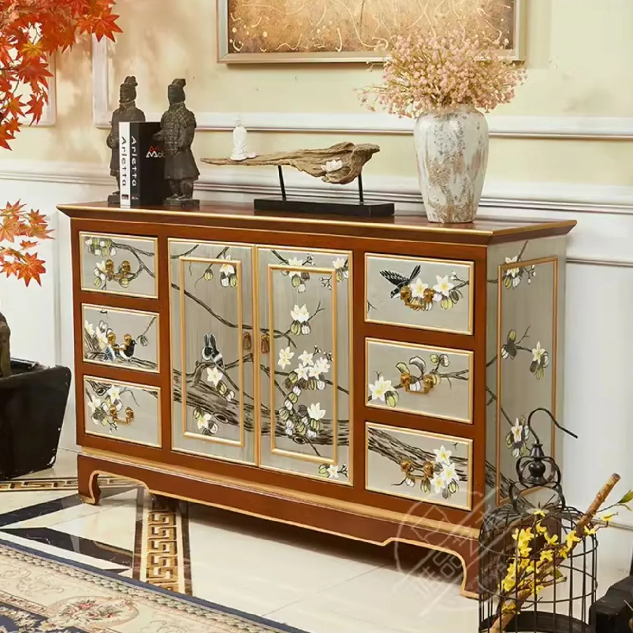 Расписной комод в китайском стиле из массив дерева Creative Life 35981-29 Расписной комод в китайском стиле из массив дерева Creative Life 35981-29