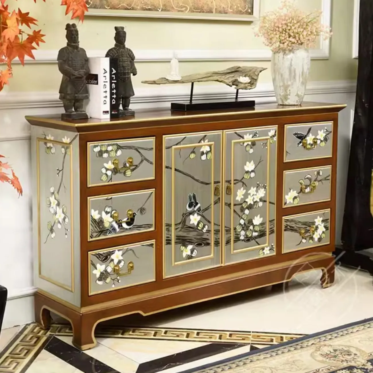 Расписной комод в китайском стиле из массив дерева Creative Life 35981-29 Расписной комод в китайском стиле из массив дерева Creative Life 35981-29