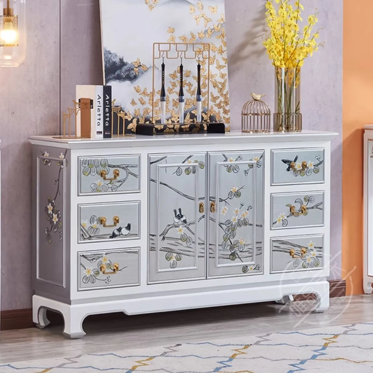 Расписной комод в китайском стиле из массив дерева Creative Life 35981-29 Расписной комод в китайском стиле из массив дерева Creative Life 35981-29