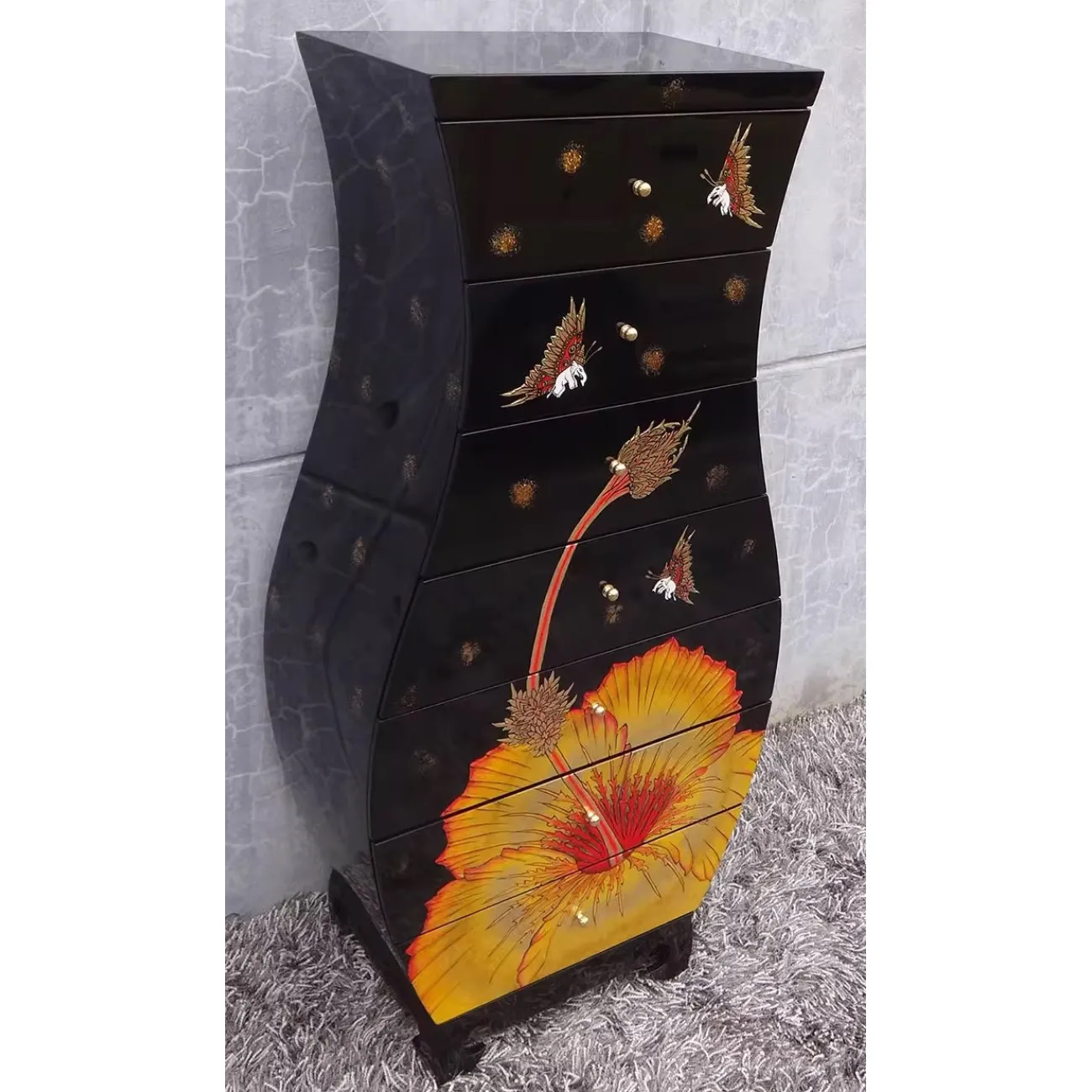 Роскошный расписной шкаф из массива дерева Creative Life 35982-29