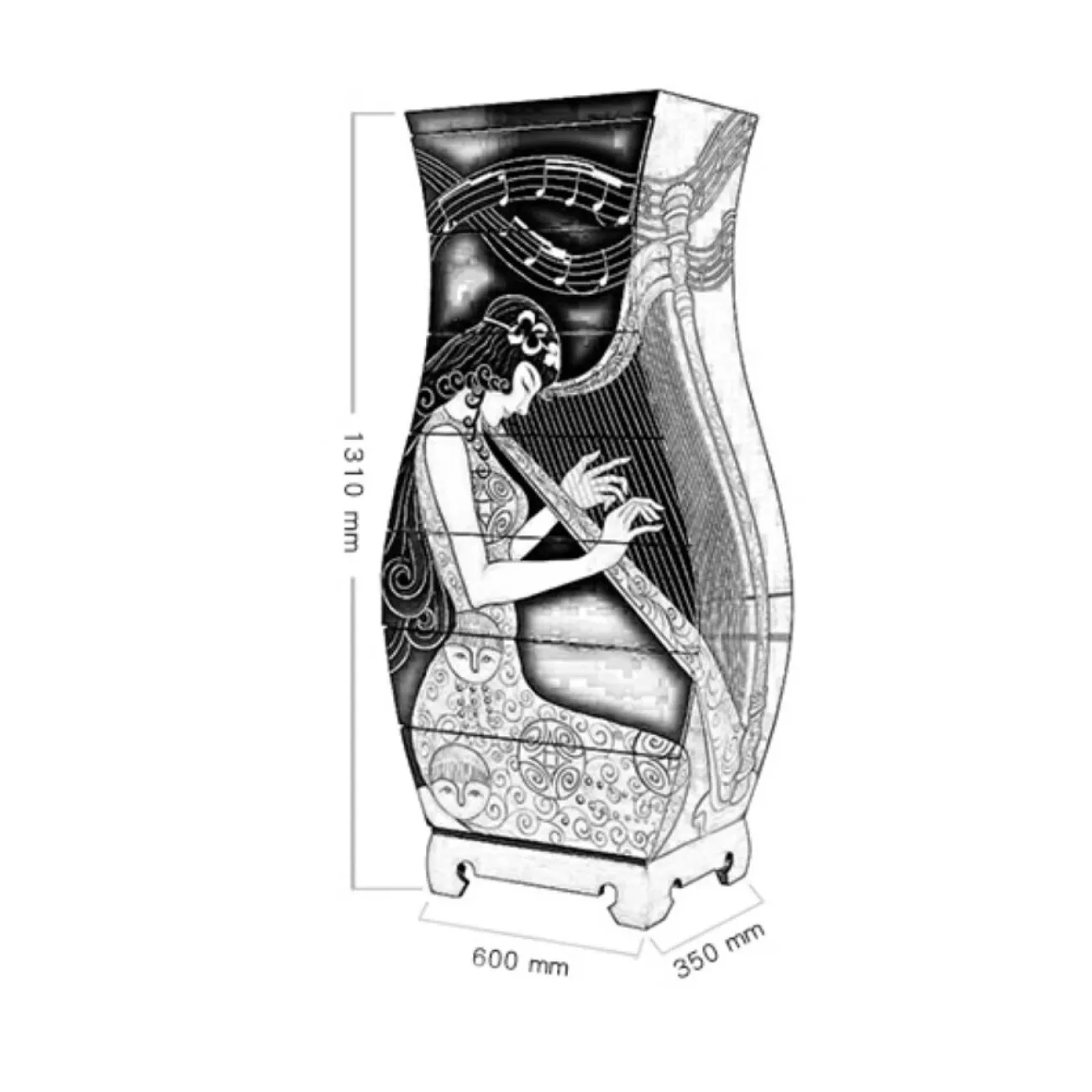 Роскошный расписной шкаф из массива дерева Creative Life 35982-29