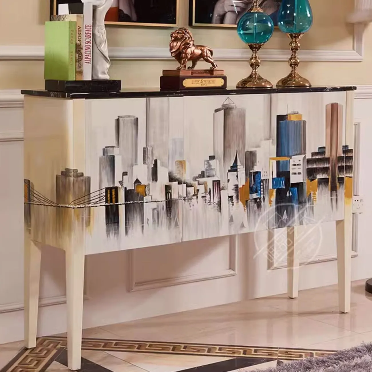 Расписной консольный столик для прихожей из массива дерева Creative Life 35983-29