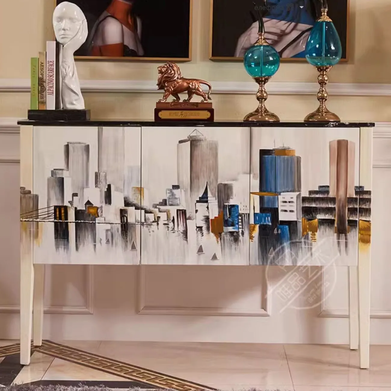 Расписной консольный столик для прихожей из массива дерева Creative Life 35983-29