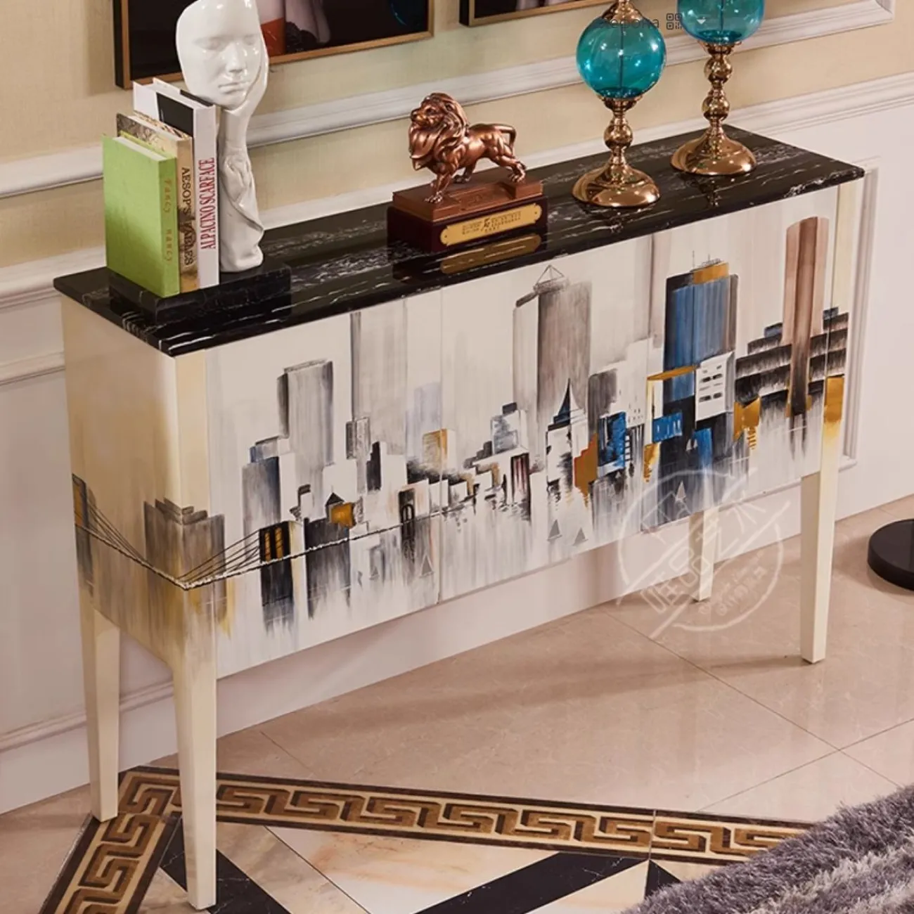 Расписной консольный столик для прихожей из массива дерева Creative Life 35983-29