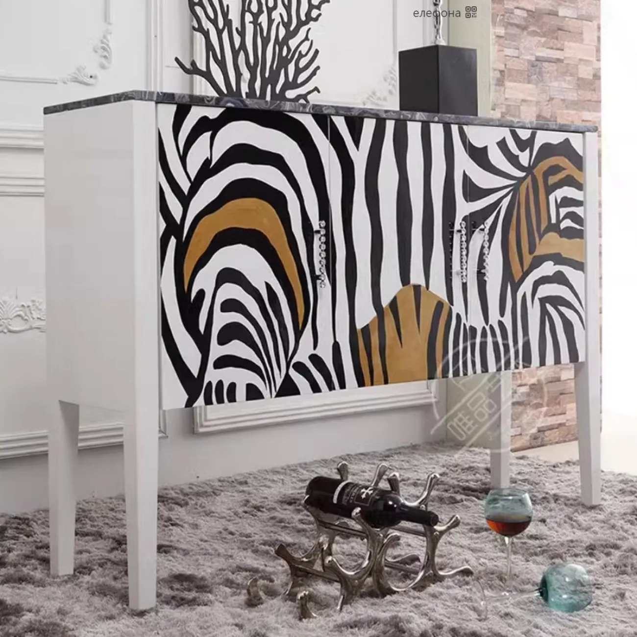 Расписной консольный столик для прихожей из массива дерева Creative Life 35983-29