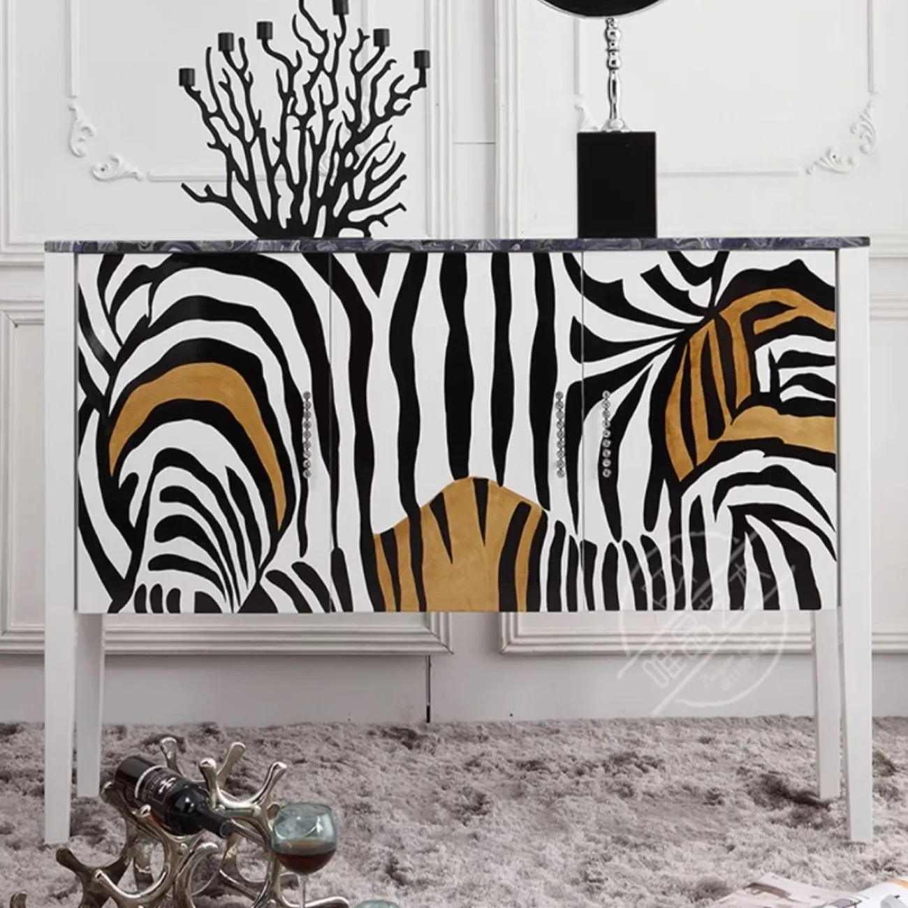 Расписной консольный столик для прихожей из массива дерева Creative Life 35983-29