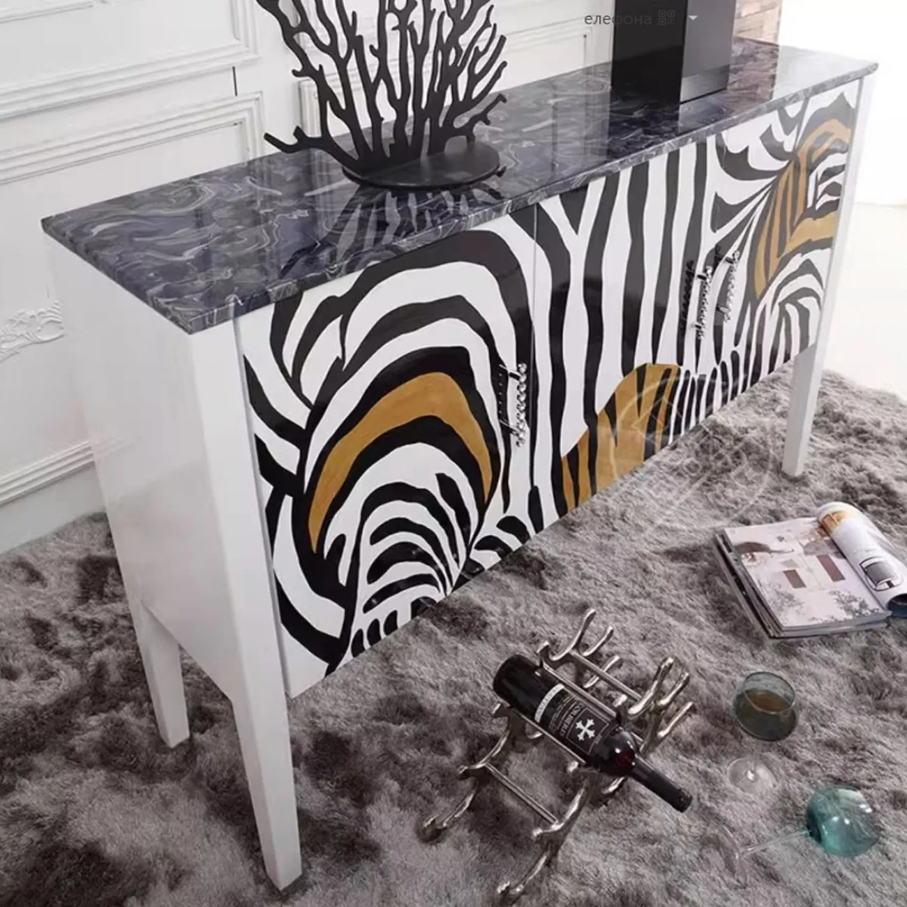 Расписной консольный столик для прихожей из массива дерева Creative Life 35983-29