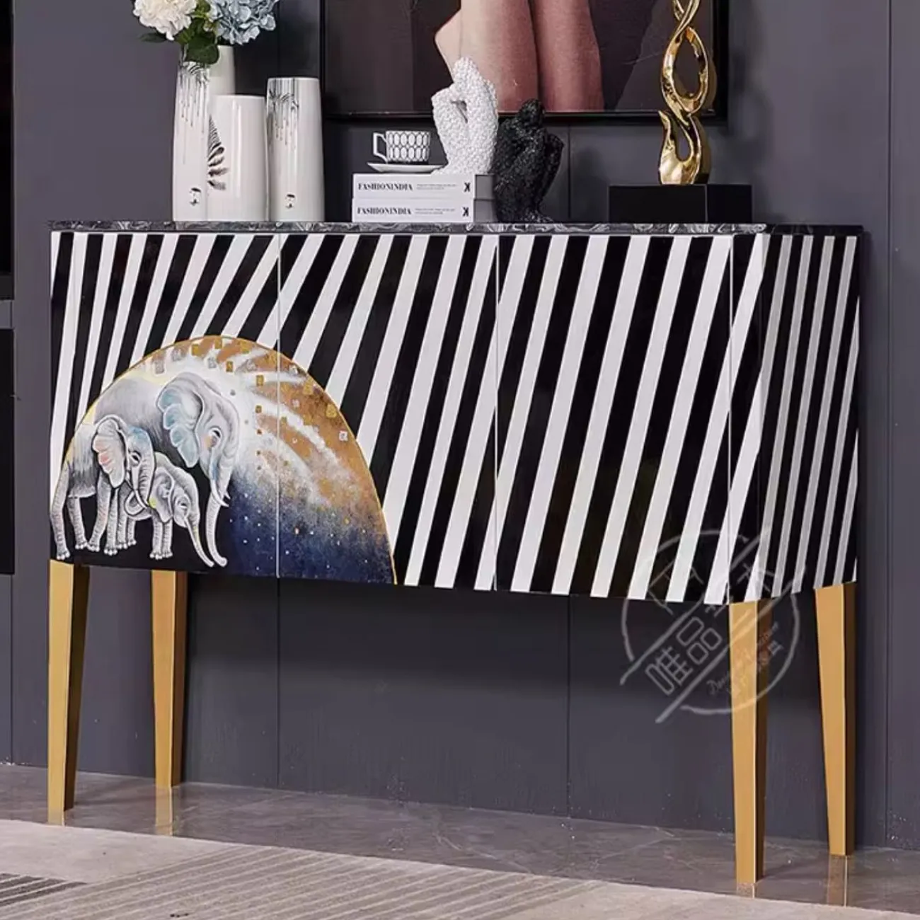 Расписной консольный столик для прихожей из массива дерева Creative Life 35983-29