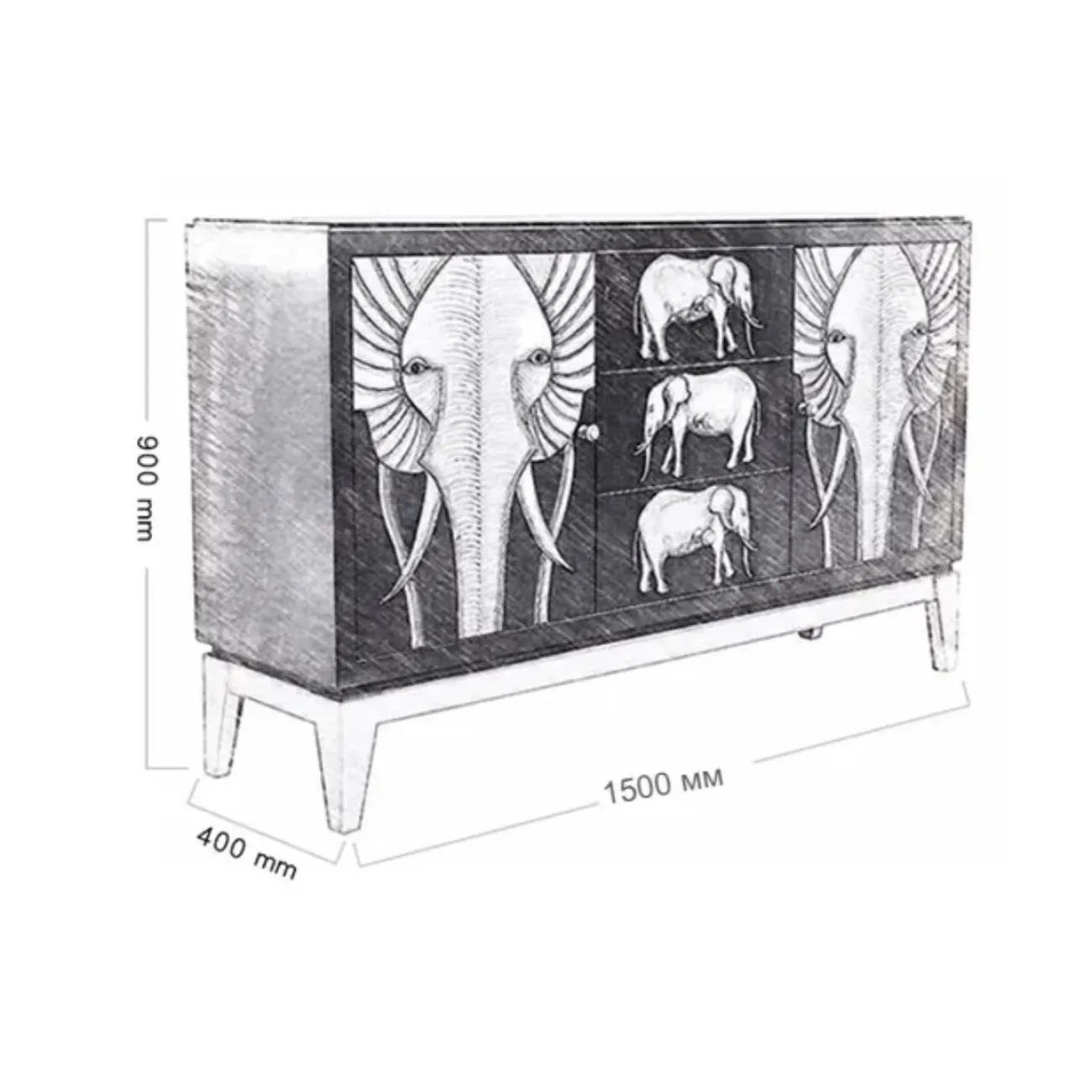 Расписной шкаф из массива дерева Creative Life 35987-29