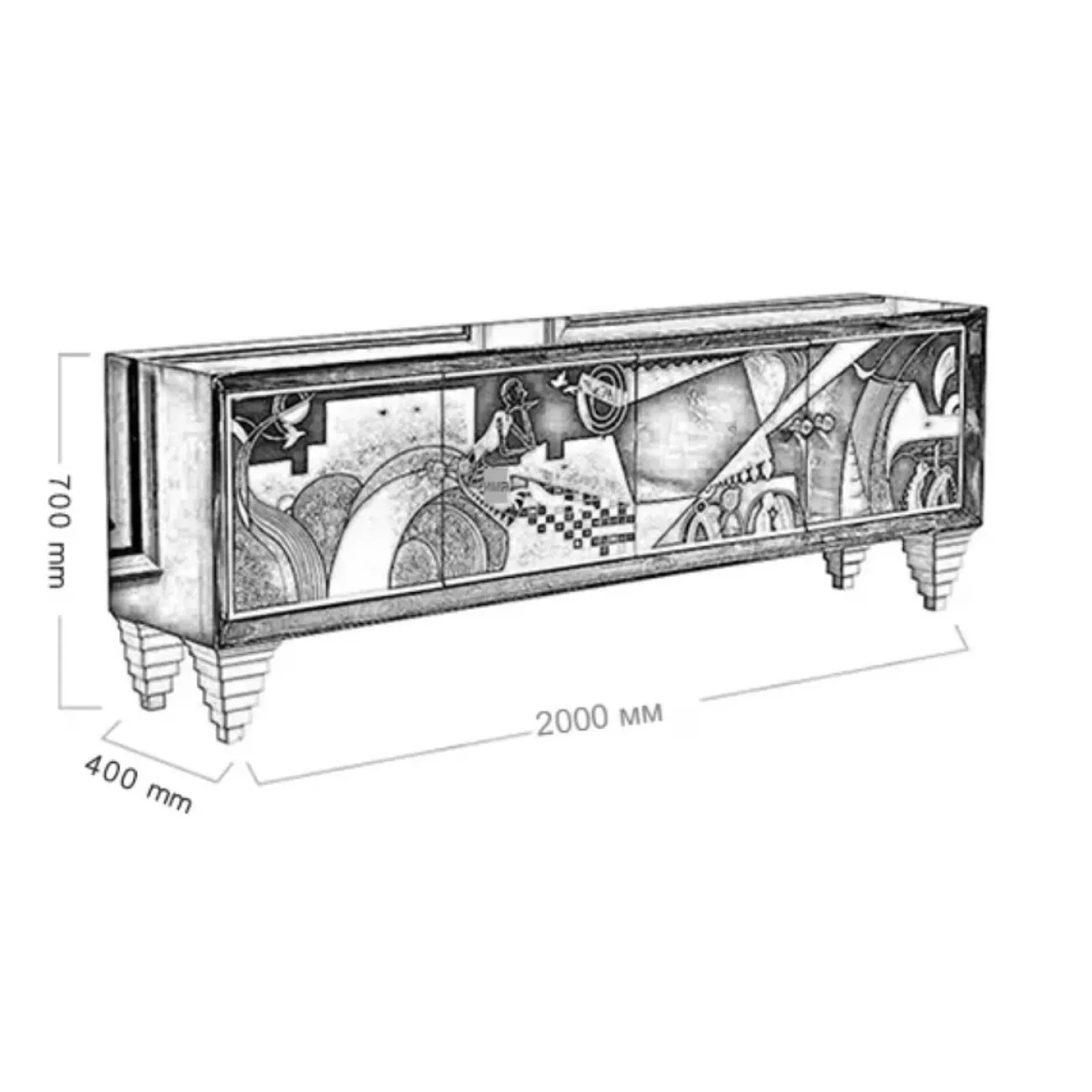 Расписной роскошный ТВ-шкаф Creative Life 35988-29 Расписной роскошный ТВ-шкаф Creative Life 35988-29