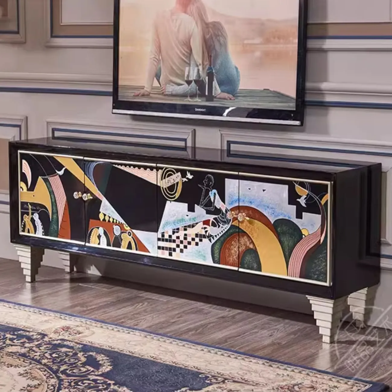 Расписной роскошный ТВ-шкаф Creative Life 35988-29 Расписной роскошный ТВ-шкаф Creative Life 35988-29