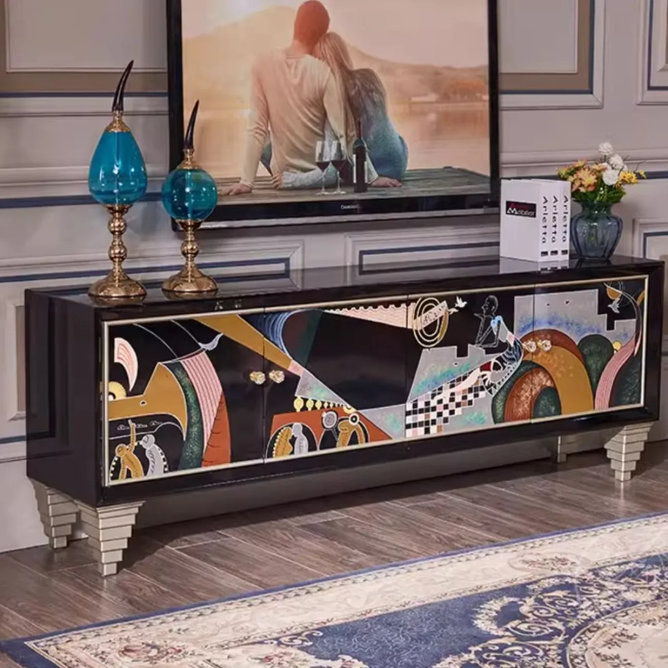 Расписной роскошный ТВ-шкаф Creative Life 35988-29 Расписной роскошный ТВ-шкаф Creative Life 35988-29
