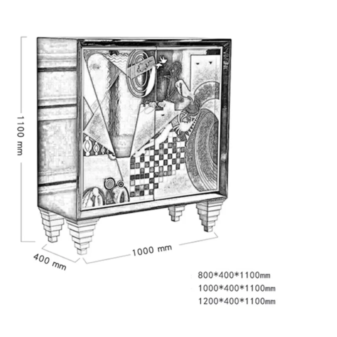 Роскошный расписной комод Creative Life 35990-29 Роскошный расписной комод Creative Life 35990-29