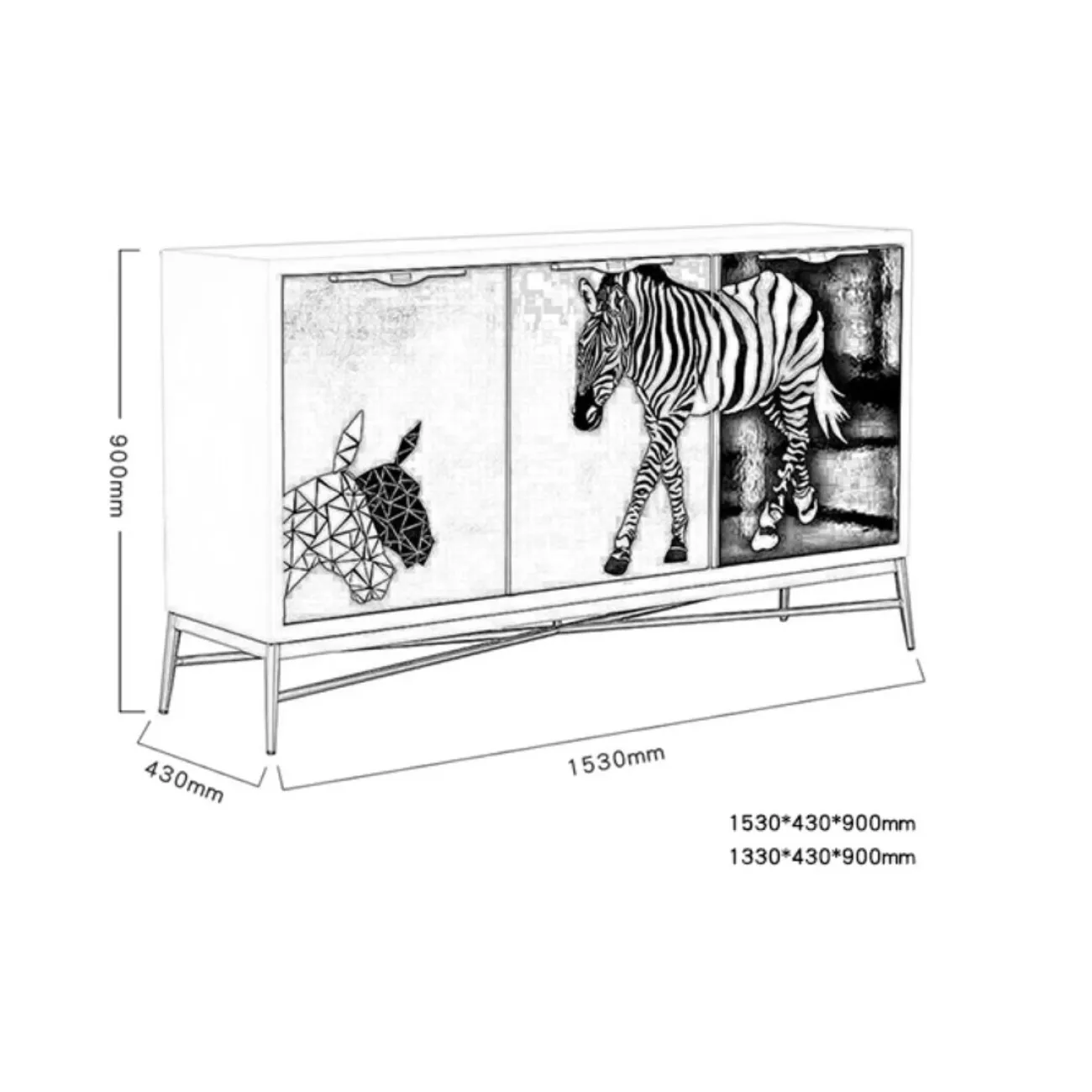 Расписной обувной шкаф в скандинавском стиле Creative Life 35998-29