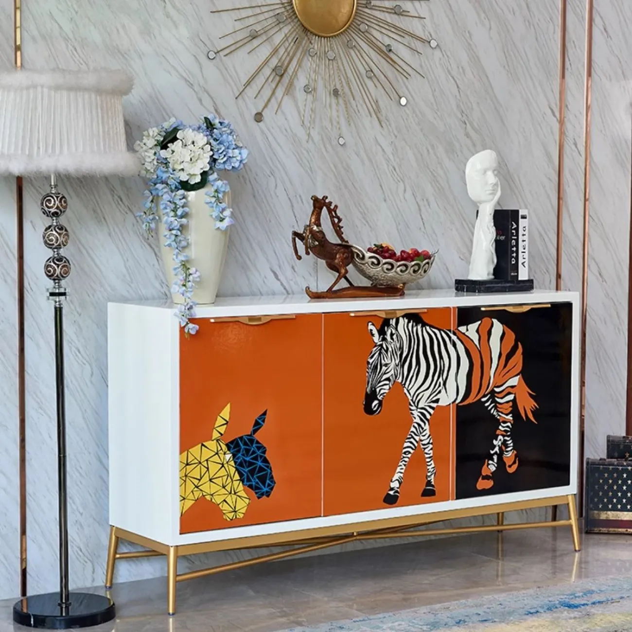 Расписной обувной шкаф в скандинавском стиле Creative Life 35998-29