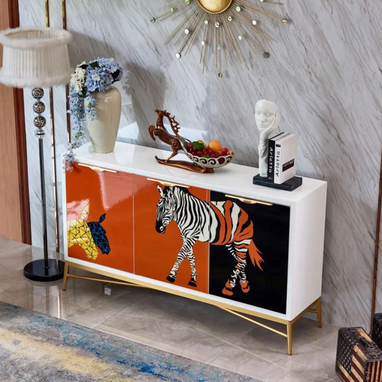 Расписной обувной шкаф в скандинавском стиле Creative Life 35998-29